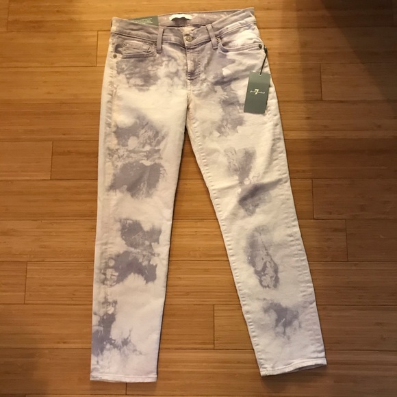 7FAM RARE Lilac/Purple Wash Roxanne Crop Jeans - Picture 8 of 8